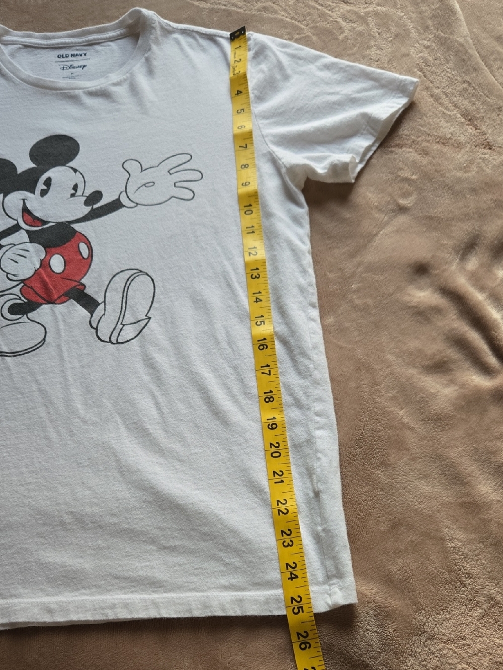 Disney White Mickey Mouse Graphic T-Shirt with Red Accent - Picture 5 of 8